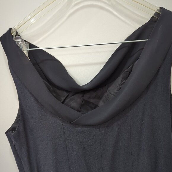 VINTAGE Randi May Collection Sheer Draped Little Black Dress Size S/6 - Picture 2 of 10